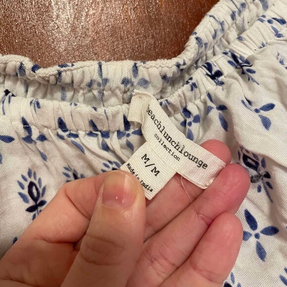 ADORABLE | Blue & White Off the Shoulder Dress - Picture 2 of 5